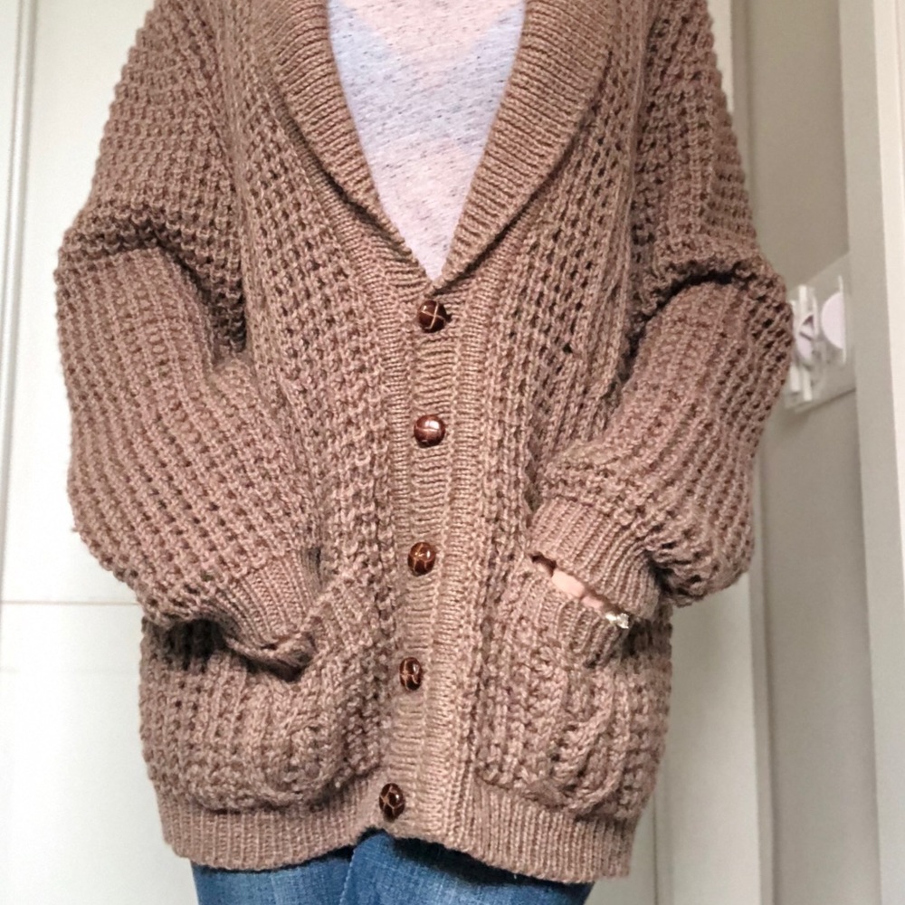 Pure wool Falcarragh cardigan sweater.